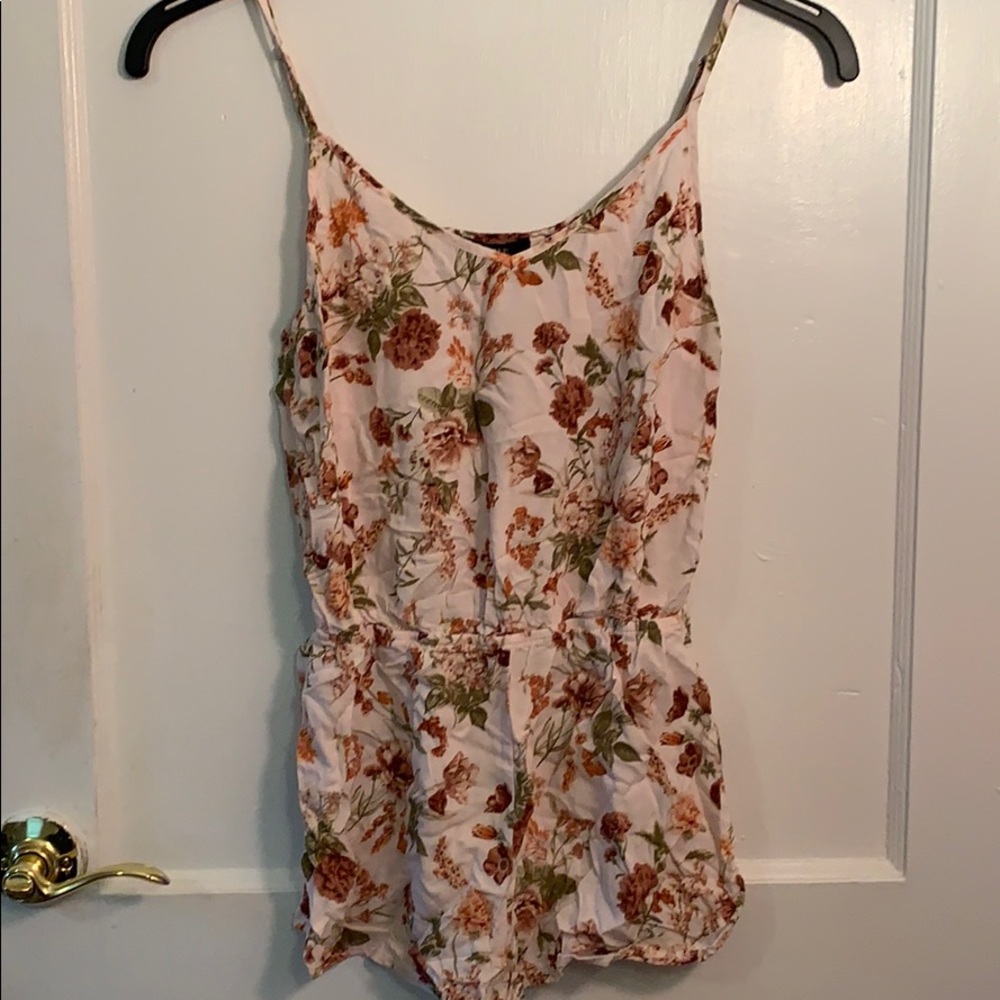 FOREVER 21 Pink Floral Short Romper Jumpsuit